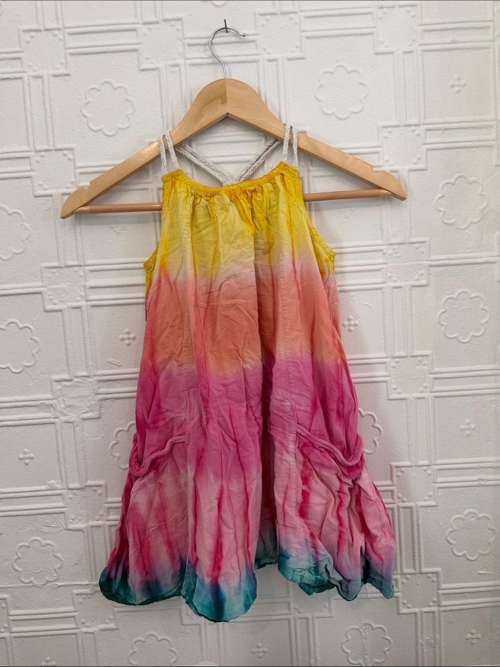Tie-Dye Ombre Sundress - Yellow to Pink to Teal